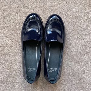 Dansko Navy Patent Leather slip on